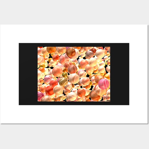 Pink Tan and Orange Sherbert Marbles Wall Art by SeaChangeDesign